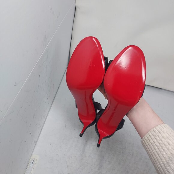 Christian Louboutin O Marylin Leather Black Strappy Heel Sandal - Picture 2 of 12